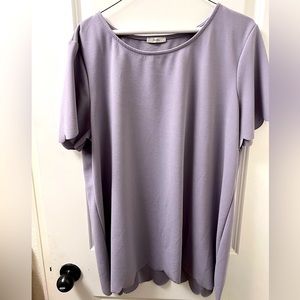 Purple scalloped edge blouse